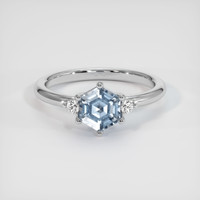 1.21 Ct. Sapphire Ring, 18K White Gold 1
