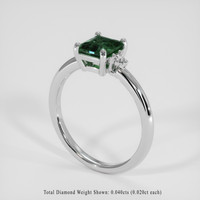 1.11 Ct. Greenish Blue Sapphire Ring, 18K White Gold 2