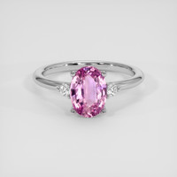 2.04 Ct. Pink Sapphire Ring, 18K White Gold 1