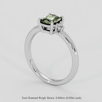 1.05 Ct. Green Sapphire Ring, 18K White Gold 2