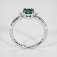 0.72 Ct. Bluish Green Sapphire Ring, 18K White Gold 3