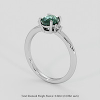 1.20 Ct. Bluish Green Sapphire Ring, 18K White Gold 2