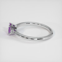 0.71 Ct. Pinkish Purple Sapphire Ring, 18K White Gold 4