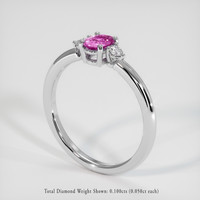0.51 Ct. Pink Sapphire Ring, 18K White Gold 2