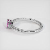 0.51 Ct. Pink Sapphire Ring, 18K White Gold 4