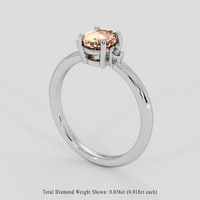 1.02 Ct. Padparadscha Sapphire Ring, 18K White Gold 2