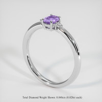 0.62 Ct. Purple Sapphire Ring, 18K White Gold 2