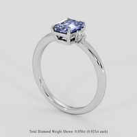 1.32 Ct. Violet Sapphire Ring, 18K White Gold 2
