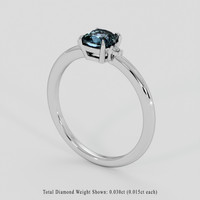 1.02 Ct. Greenish Blue Sapphire Ring, 18K White Gold 2