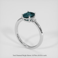 1.90 Ct. Greenish Blue Sapphire Ring, 18K White Gold 2