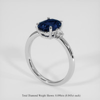 2.20 Ct. Blue Sapphire Ring, 18K White Gold 2