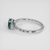 1.20 Ct. Bluish Green Sapphire Ring, 18K White Gold 4
