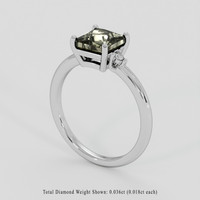 1.91 Ct. Green Sapphire Ring, 18K White Gold 2