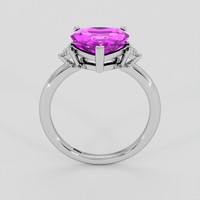 3.50 Ct. Pinkish Purple Sapphire Ring, 18K White Gold 3