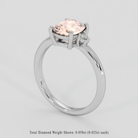 1.58 Ct. Padparadscha Sapphire Ring, 18K White Gold 2