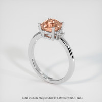 2.33 Ct. Padparadscha Sapphire Ring, 18K White Gold 2