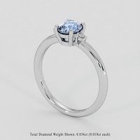 0.95 Ct. Blue Sapphire Ring, 18K White Gold 2