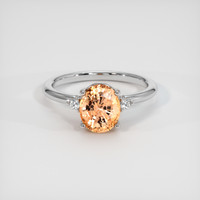 3.02 Ct. Padparadscha Sapphire Ring, 18K White Gold 1