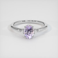 0.72 Ct. Purple Sapphire Ring, 18K White Gold 1