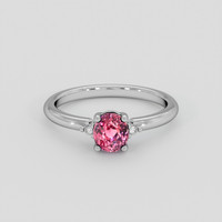 1.18 Ct. Pinkish Purple Sapphire Ring, 18K White Gold 1