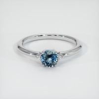 0.55 Ct. Greyish Blue Sapphire Ring, 18K White Gold 1