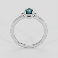 0.64 Ct. Greenish Blue Sapphire Ring, 18K White Gold 3