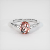 2.00 Ct. Padparadscha Sapphire Ring, 18K White Gold 1