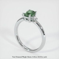 0.90 Ct. Sapphire Ring, 18K White Gold 2