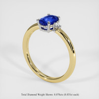 1.15 Ct. Bi Color Sapphire Ring, 14K White & Yellow 2