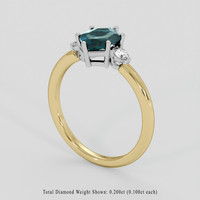 2.05 Ct. Bluish Green Sapphire Ring, 14K White & Yellow 2