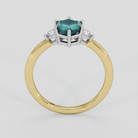 2.05 Ct. Bluish Green Sapphire Ring, 14K White & Yellow 3