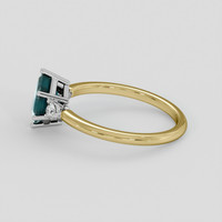 2.05 Ct. Bluish Green Sapphire Ring, 14K White & Yellow 4