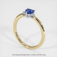 0.55 Ct. Sapphire Ring, 14K White & Yellow 2