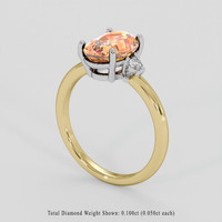 3.04 Ct. Padparadscha Sapphire Ring, 14K White & Yellow 2