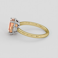3.04 Ct. Padparadscha Sapphire Ring, 14K White & Yellow 4