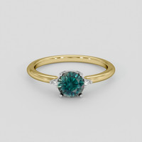 1.41 Ct. Bluish Green Sapphire Ring, 18K White & Yellow 1