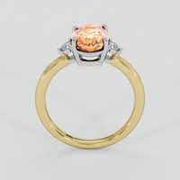 3.04 Ct. Padparadscha Sapphire Ring, 18K White & Yellow 3
