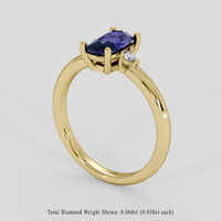 1.09 Ct. Blue Sapphire Ring, 10K Yellow Gold 2