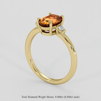 2.03 Ct. Orange Sapphire Ring, 10K Yellow Gold 2