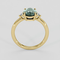 2.25 Ct. Bluish Green Sapphire Ring, 10K Yellow Gold 3