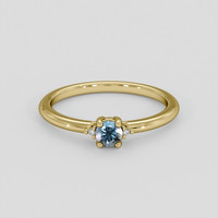 0.33 Ct. Greenish Blue Sapphire Ring, 10K Yellow Gold 1