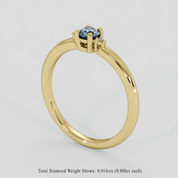 0.33 Ct. Greenish Blue Sapphire Ring, 10K Yellow Gold 2