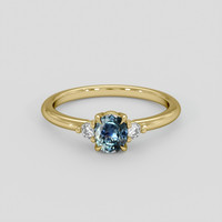 0.48 Ct. Bluish Green Sapphire Ring, 10K Yellow Gold 1