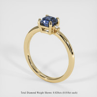 0.98 Ct. Blue Sapphire Ring, 10K Yellow Gold 2