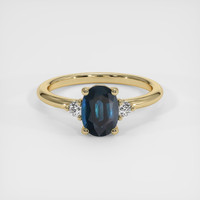1.07 Ct. Greenish Blue Sapphire Ring, 10K Yellow Gold 1