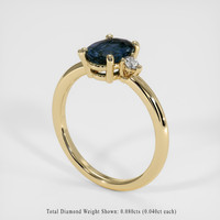 1.07 Ct. Greenish Blue Sapphire Ring, 10K Yellow Gold 2
