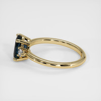 1.07 Ct. Greenish Blue Sapphire Ring, 10K Yellow Gold 4