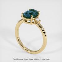 2.52 Ct. Greenish Blue Sapphire Ring, 10K Yellow Gold 2