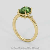 2.84 Ct. Yellowish Green Sapphire Ring, 10K Yellow Gold 2