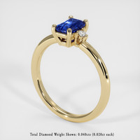 0.89 Ct. Sapphire Ring, 14K Yellow Gold 2